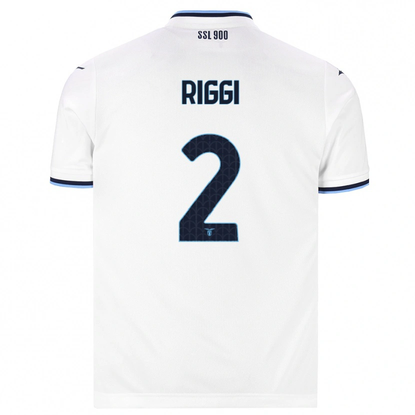 Danxen Uomo Maglia Emanuele Riggi #2 Bianco Blu Navy Kit Gara Away 2026/27 Maglietta