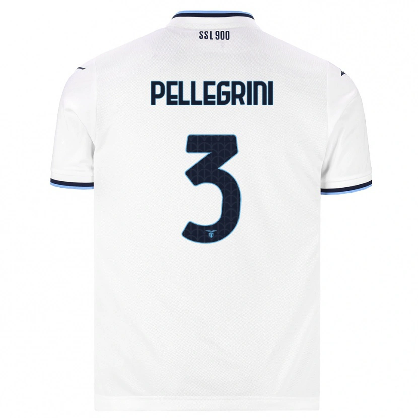 Danxen Uomo Maglia Luca Pellegrini #3 Bianco Blu Navy Kit Gara Away 2026/27 Maglietta