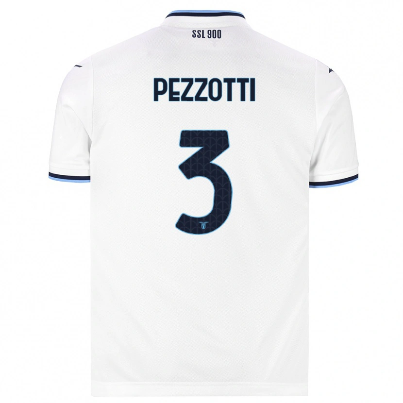 Danxen Uomo Maglia Arianna Pezzotti #3 Bianco Blu Navy Kit Gara Away 2026/27 Maglietta