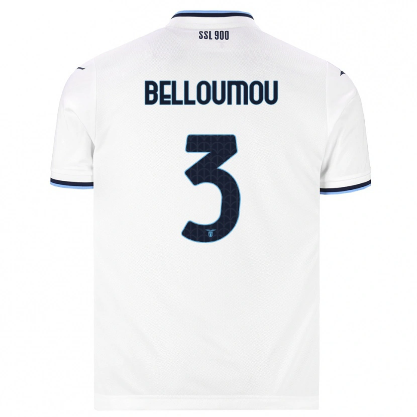 Danxen Uomo Maglia Inès Belloumou #3 Bianco Blu Navy Kit Gara Away 2026/27 Maglietta