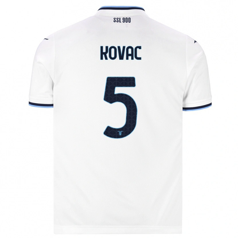 Danxen Uomo Maglia Blaz Kovac #5 Bianco Blu Navy Kit Gara Away 2026/27 Maglietta