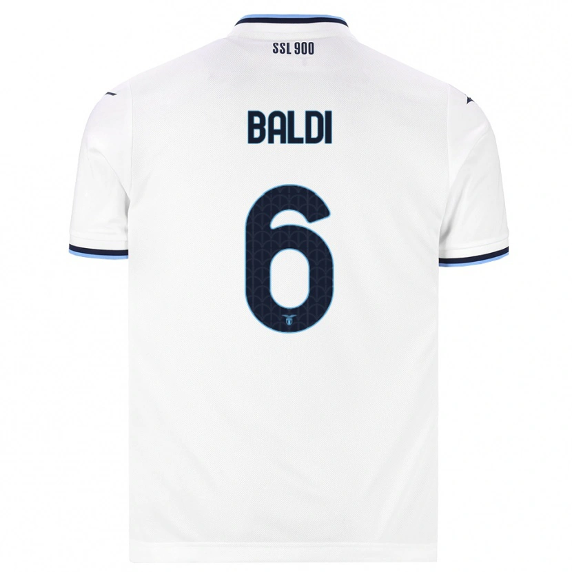 Danxen Uomo Maglia Mattia Santagostino Baldi #6 Bianco Blu Navy Kit Gara Away 2026/27 Maglietta