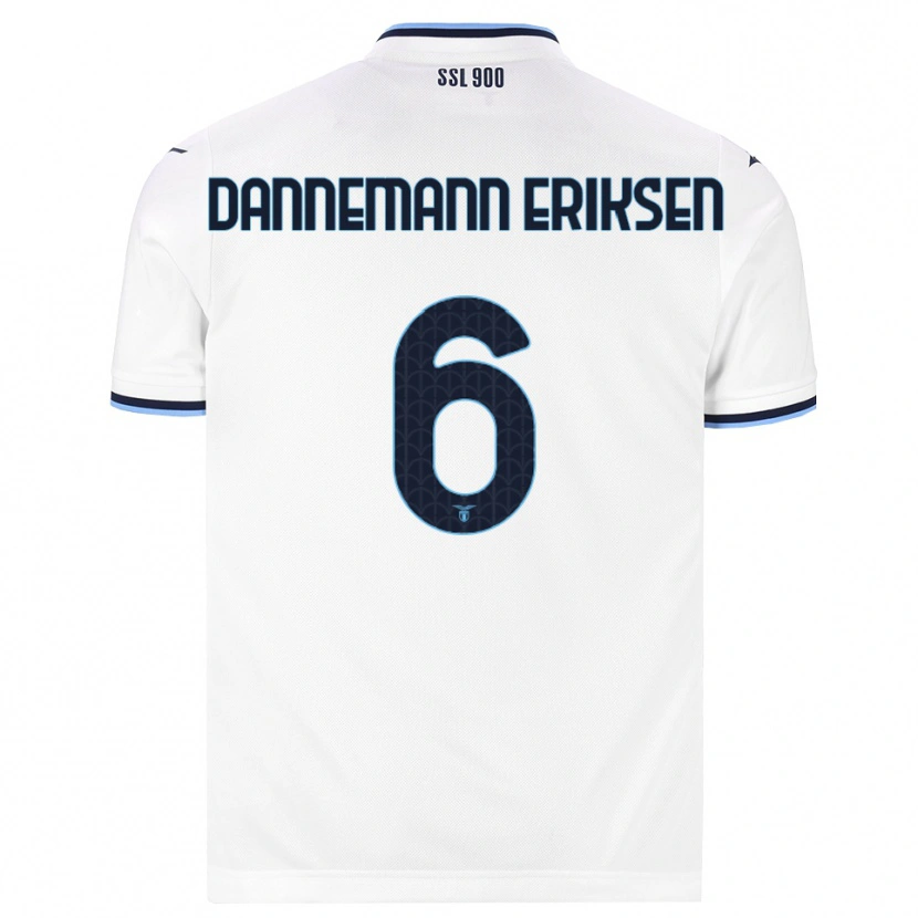 Danxen Uomo Maglia Louise Dannemann Eriksen #6 Bianco Blu Navy Kit Gara Away 2026/27 Maglietta