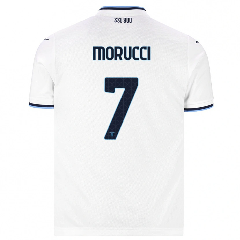 Danxen Uomo Maglia Alessandro Morucci #7 Bianco Blu Navy Kit Gara Away 2026/27 Maglietta