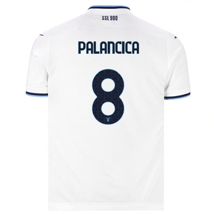 Danxen Uomo Maglia Cristian Palancica #8 Bianco Blu Navy Kit Gara Away 2026/27 Maglietta