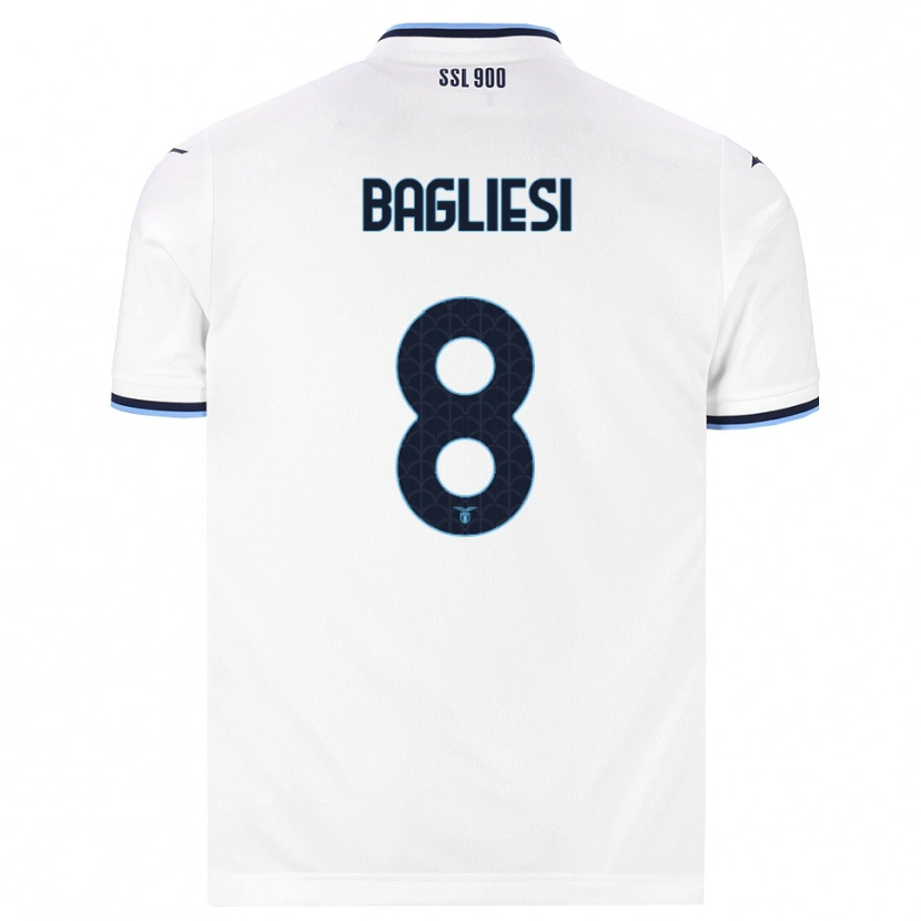 Danxen Uomo Maglia Thomas Bagliesi #8 Bianco Blu Navy Kit Gara Away 2026/27 Maglietta