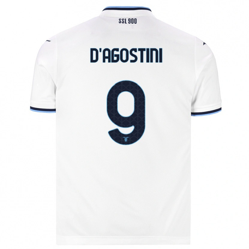 Danxen Uomo Maglia Lorenzo D'agostini #9 Bianco Blu Navy Kit Gara Away 2026/27 Maglietta