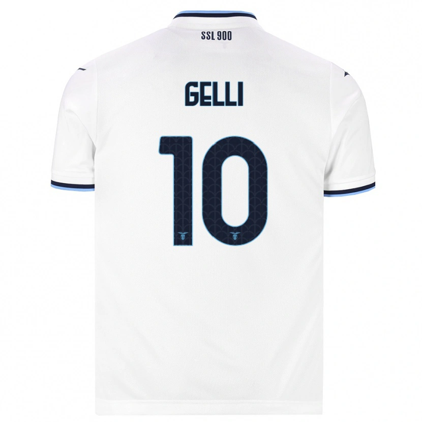 Danxen Uomo Maglia Valerio Gelli #10 Bianco Blu Navy Kit Gara Away 2026/27 Maglietta