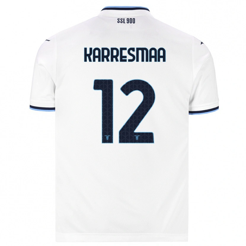 Danxen Uomo Maglia Kerttu Karresmaa #12 Bianco Blu Navy Kit Gara Away 2026/27 Maglietta