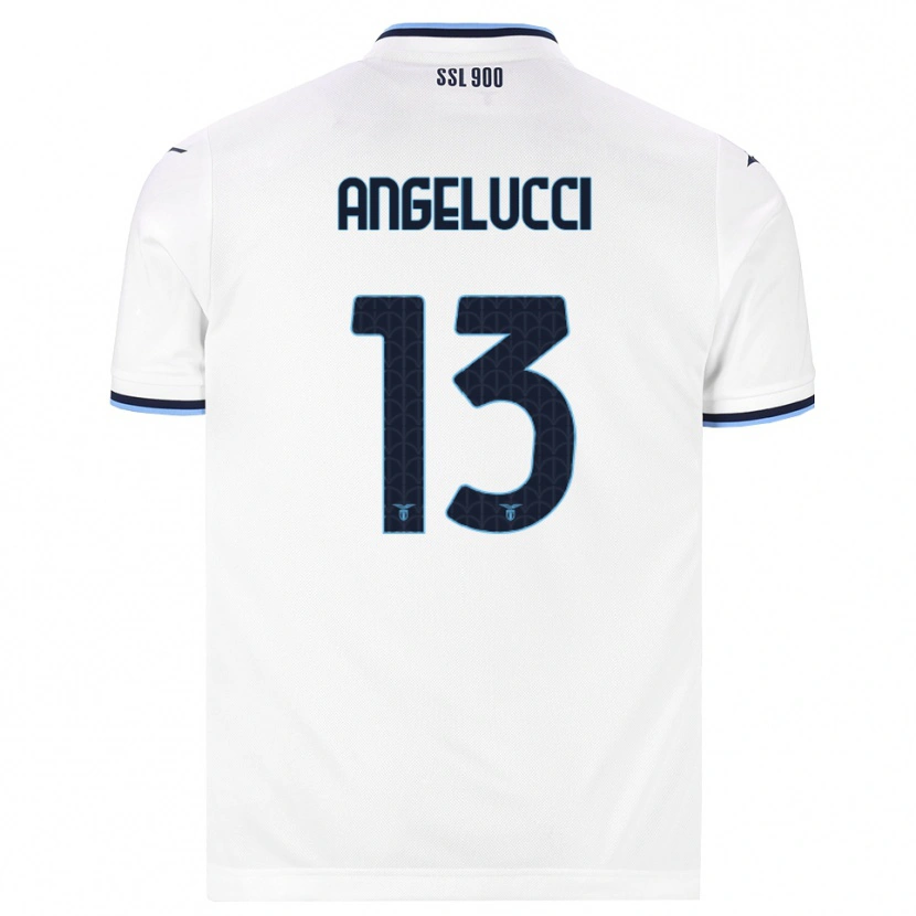 Danxen Uomo Maglia Valerio Angelucci #13 Bianco Blu Navy Kit Gara Away 2026/27 Maglietta