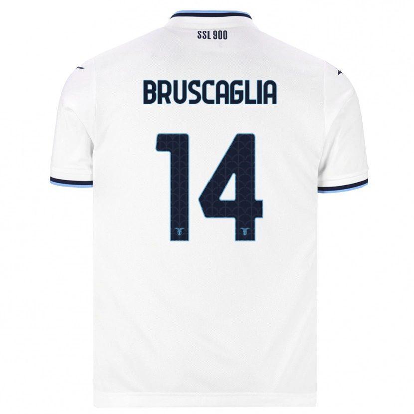 Danxen Uomo Maglia Lukas Bruscaglia #14 Bianco Blu Navy Kit Gara Away 2026/27 Maglietta