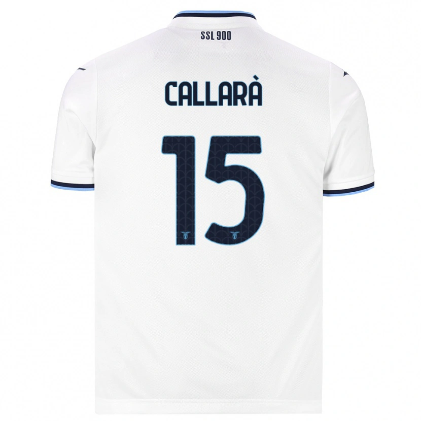 Danxen Uomo Maglia Nicholas Callarà #15 Bianco Blu Navy Kit Gara Away 2026/27 Maglietta