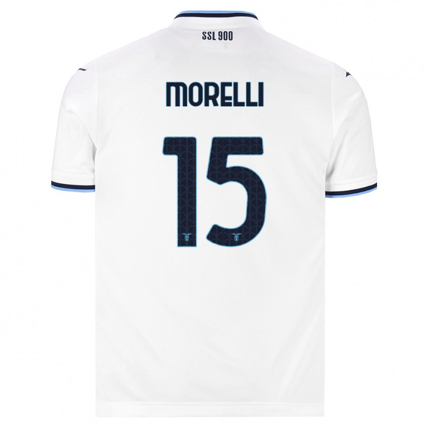 Danxen Uomo Maglia Matteo Morelli #15 Bianco Blu Navy Kit Gara Away 2026/27 Maglietta