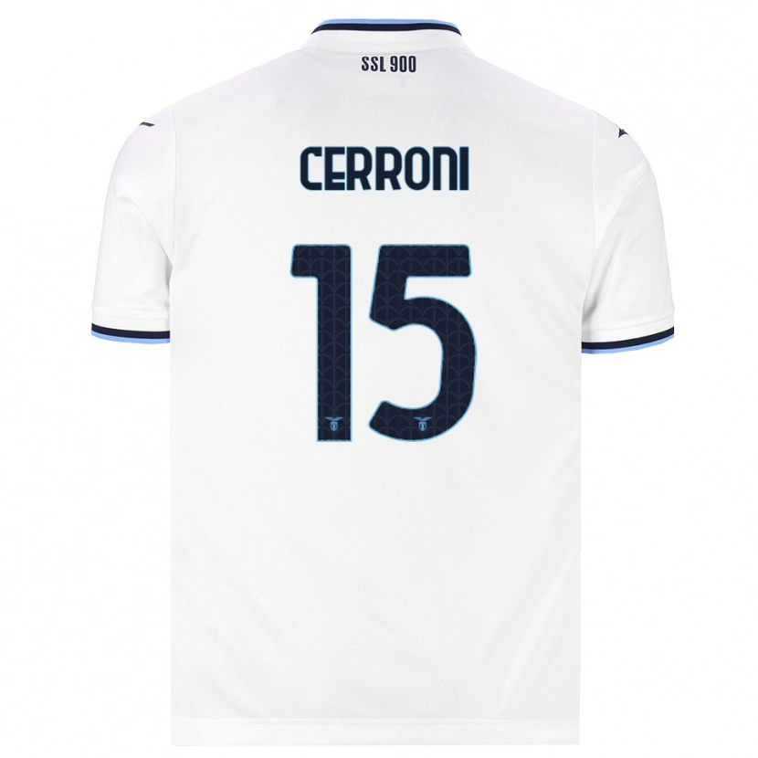 Danxen Uomo Maglia Leonardo Cerroni #15 Bianco Blu Navy Kit Gara Away 2026/27 Maglietta