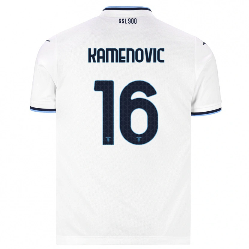 Danxen Uomo Maglia Dimitrije Kamenovic #16 Bianco Blu Navy Kit Gara Away 2026/27 Maglietta