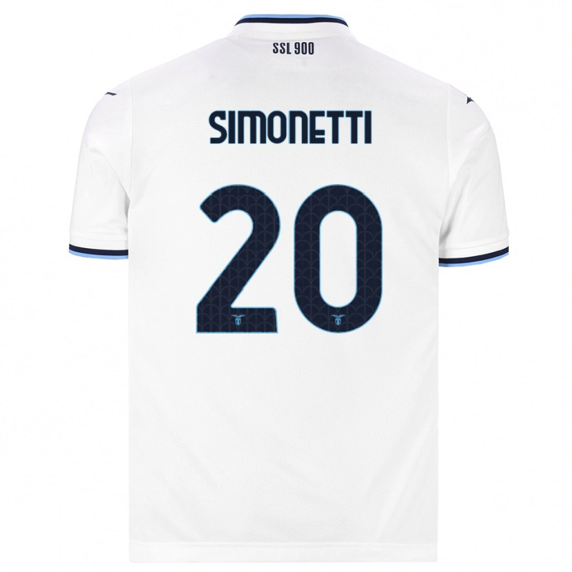 Danxen Uomo Maglia Flaminia Simonetti #20 Bianco Blu Navy Kit Gara Away 2026/27 Maglietta