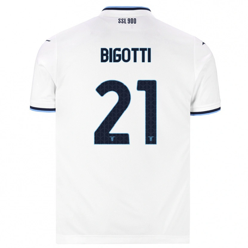 Danxen Uomo Maglia Massimo Bigotti #21 Bianco Blu Navy Kit Gara Away 2026/27 Maglietta