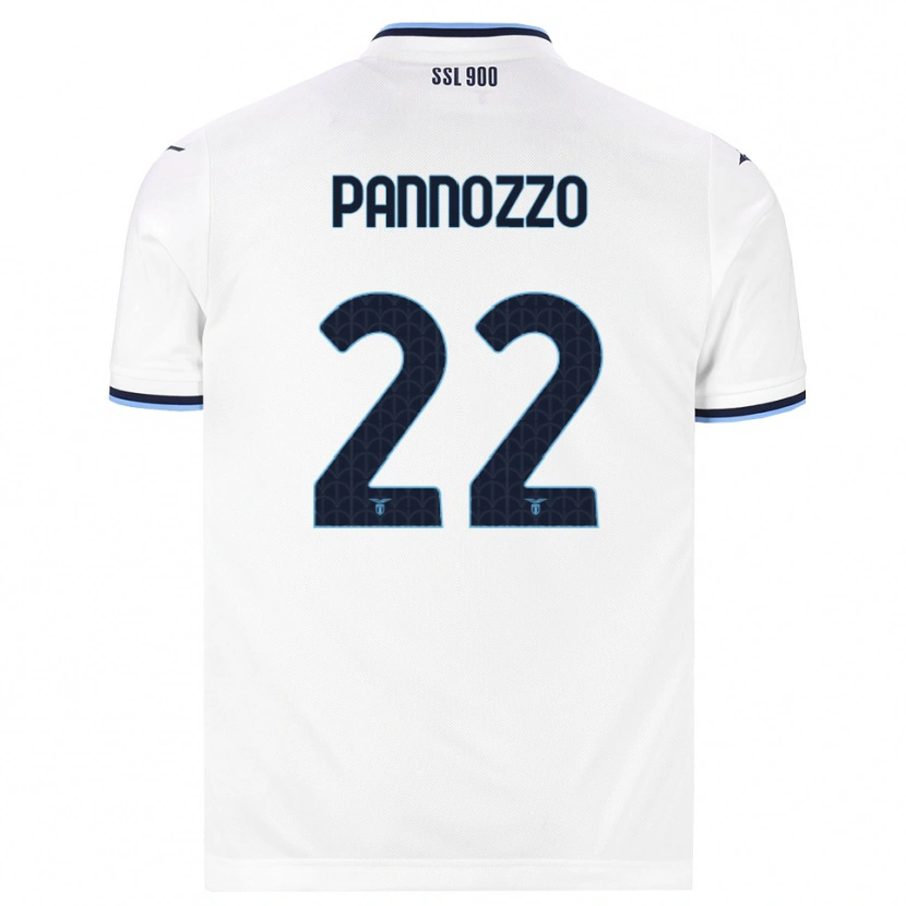 Danxen Uomo Maglia Nicolò Pannozzo #22 Bianco Blu Navy Kit Gara Away 2026/27 Maglietta