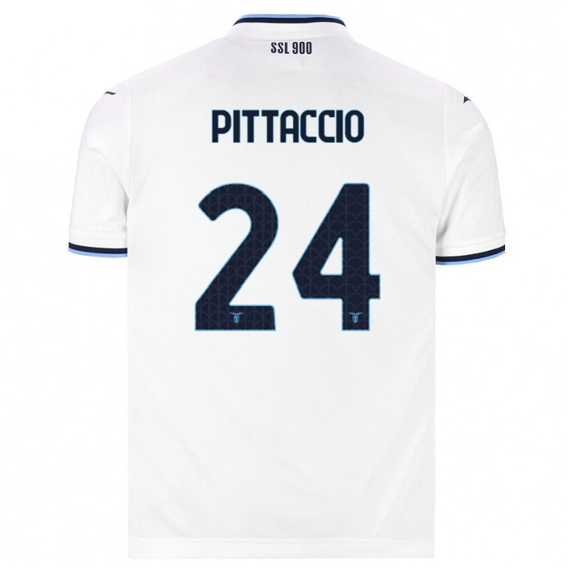 Danxen Uomo Maglia Francesca Pittaccio #24 Bianco Blu Navy Kit Gara Away 2026/27 Maglietta