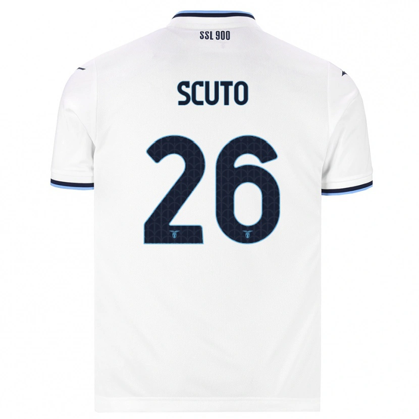 Danxen Uomo Maglia Leonardo Scuto #26 Bianco Blu Navy Kit Gara Away 2026/27 Maglietta