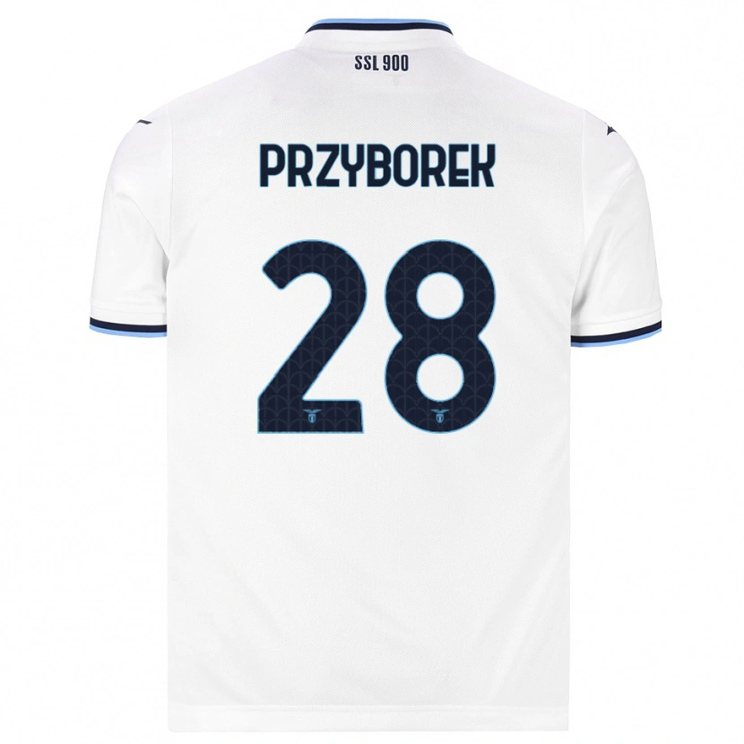 Danxen Uomo Maglia Adrian Przyborek #28 Bianco Blu Navy Kit Gara Away 2026/27 Maglietta