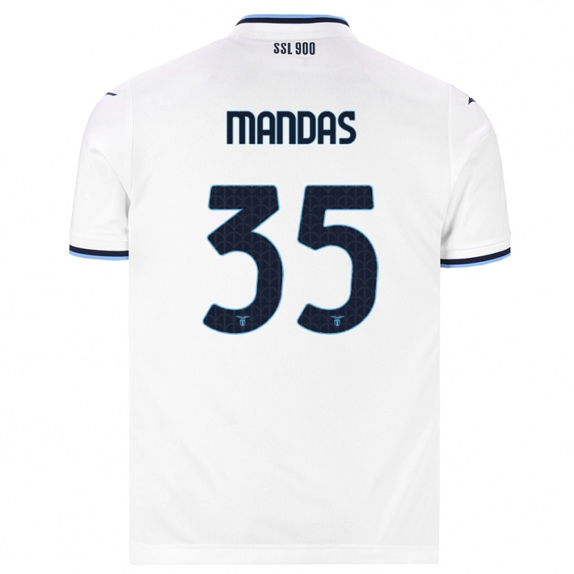 Danxen Uomo Maglia Christos Mandas #35 Bianco Blu Navy Kit Gara Away 2026/27 Maglietta