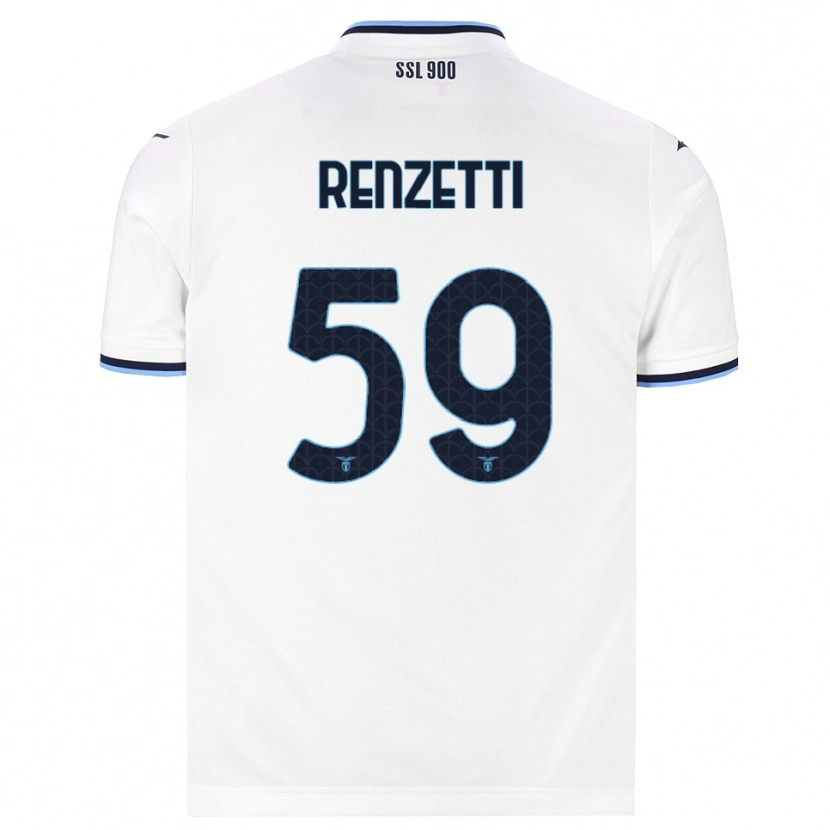 Danxen Uomo Maglia Davide Renzetti #59 Bianco Blu Navy Kit Gara Away 2026/27 Maglietta