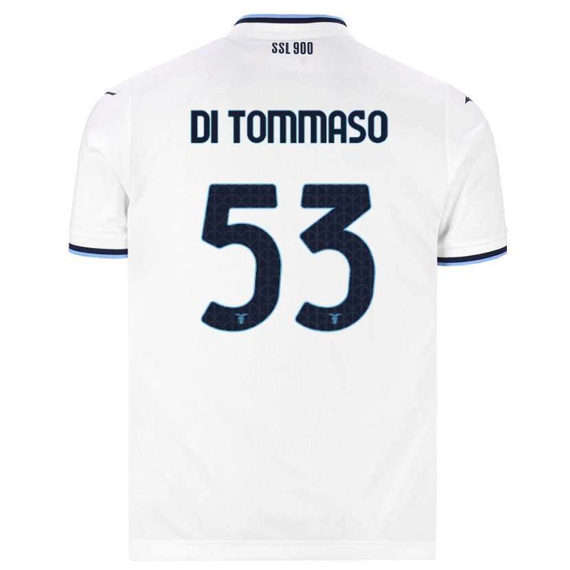 Danxen Uomo Maglia Leonardo Di Tommaso #53 Bianco Blu Navy Kit Gara Away 2026/27 Maglietta