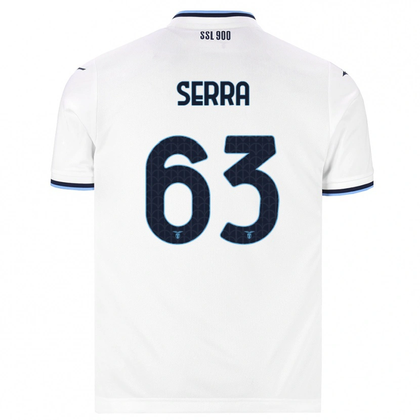 Danxen Uomo Maglia Federico Serra #63 Bianco Blu Navy Kit Gara Away 2026/27 Maglietta
