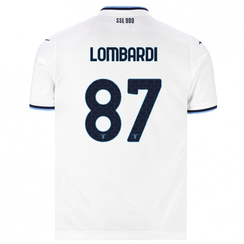 Danxen Uomo Maglia Cristiano Lombardi #87 Bianco Blu Navy Kit Gara Away 2026/27 Maglietta