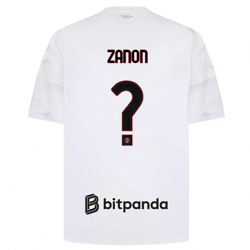 Danxen Uomo Maglia Thomas Zanon #0 Bianco Rosso Nero Kit Gara Away 2026/27 Maglietta