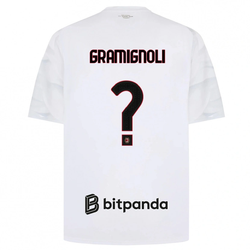 Danxen Uomo Maglia Luca Gramignoli #0 Bianco Rosso Nero Kit Gara Away 2026/27 Maglietta