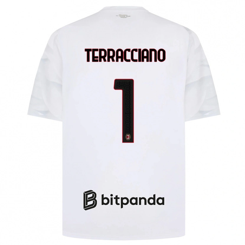 Danxen Uomo Maglia Pietro Terracciano #1 Bianco Rosso Nero Kit Gara Away 2026/27 Maglietta