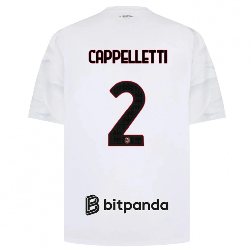 Danxen Uomo Maglia Mattia Cappelletti #2 Bianco Rosso Nero Kit Gara Away 2026/27 Maglietta