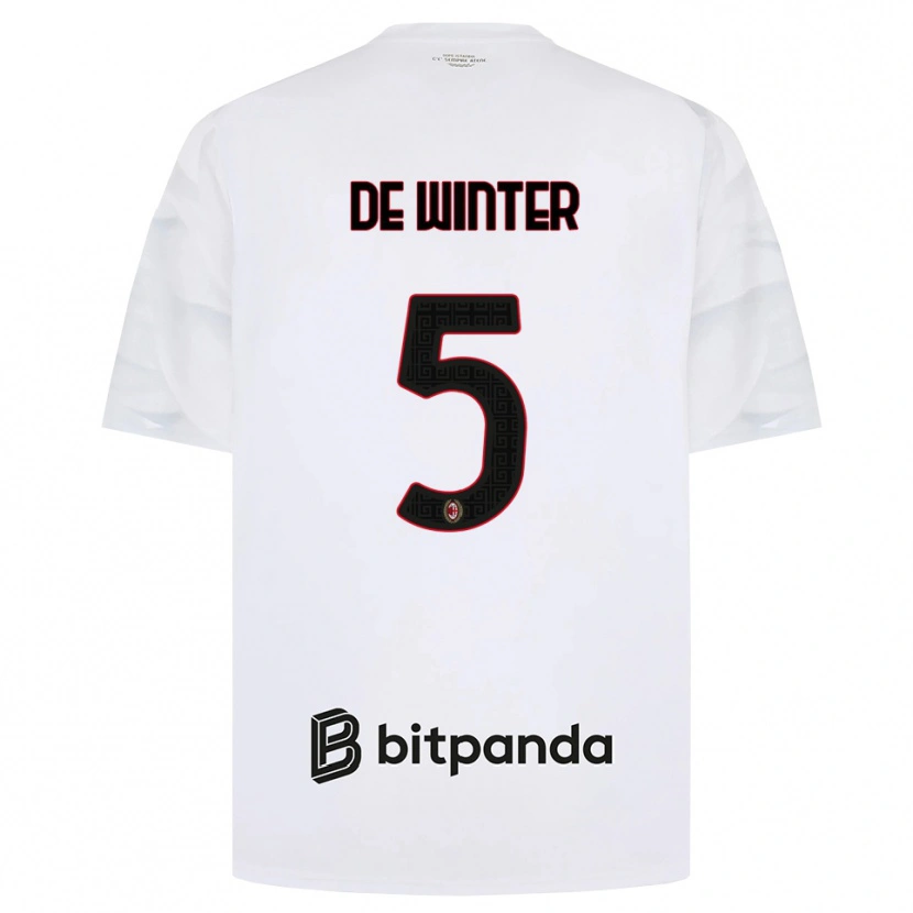 Danxen Uomo Maglia Koni De Winter #5 Bianco Rosso Nero Kit Gara Away 2026/27 Maglietta