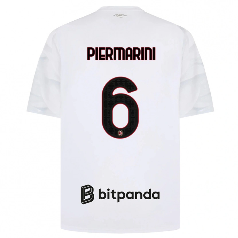 Danxen Uomo Maglia Mattia Piermarini #6 Bianco Rosso Nero Kit Gara Away 2026/27 Maglietta