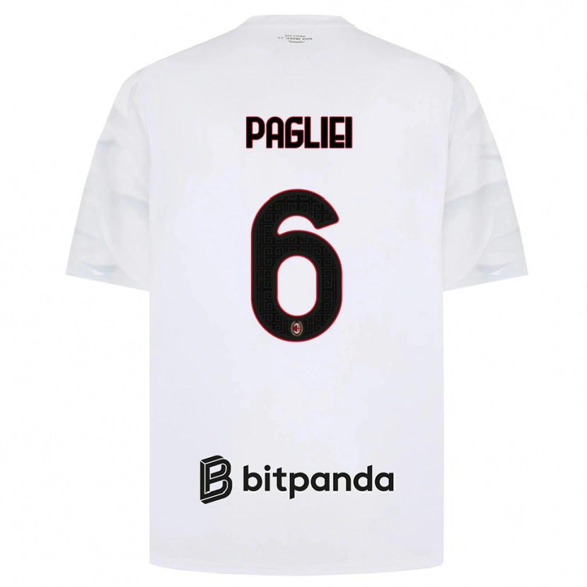 Danxen Uomo Maglia Matteo Pagliei #6 Bianco Rosso Nero Kit Gara Away 2026/27 Maglietta