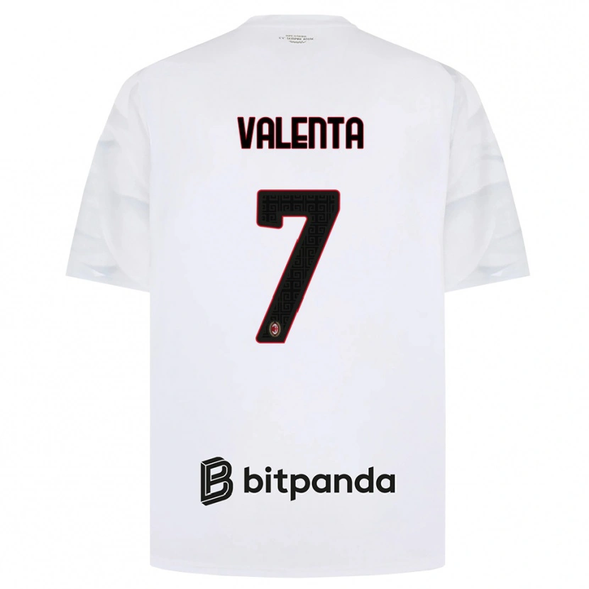 Danxen Uomo Maglia Tommaso Valenta #7 Bianco Rosso Nero Kit Gara Away 2026/27 Maglietta
