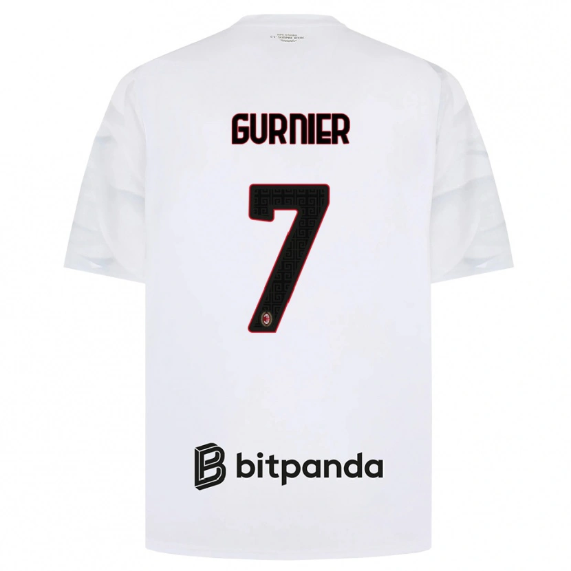 Danxen Uomo Maglia Aurelien Guernier #7 Bianco Rosso Nero Kit Gara Away 2026/27 Maglietta