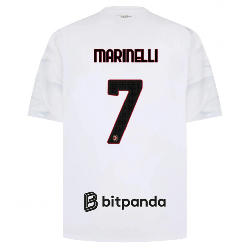 Danxen Uomo Maglia Gloria Marinelli #7 Bianco Rosso Nero Kit Gara Away 2026/27 Maglietta