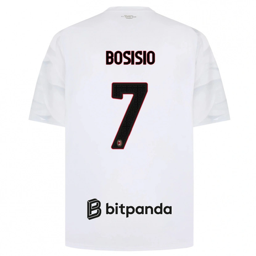 Danxen Uomo Maglia Josue Bosisio #7 Bianco Rosso Nero Kit Gara Away 2026/27 Maglietta