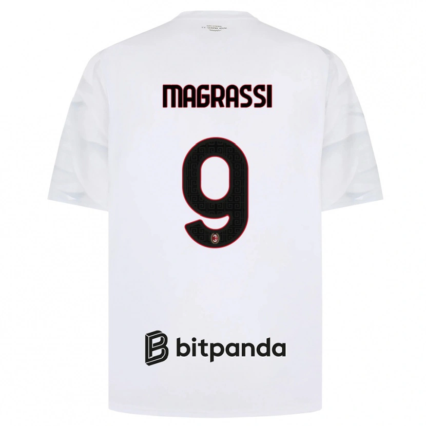 Danxen Uomo Maglia Andrea Magrassi #9 Bianco Rosso Nero Kit Gara Away 2026/27 Maglietta