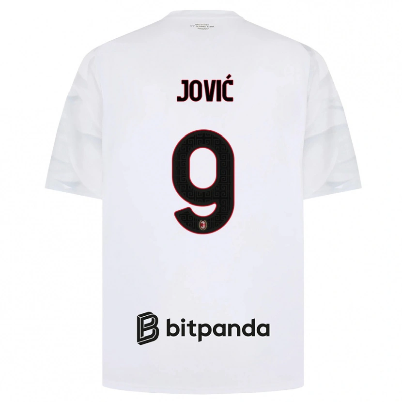 Danxen Uomo Maglia Luka Jovic #9 Bianco Rosso Nero Kit Gara Away 2026/27 Maglietta