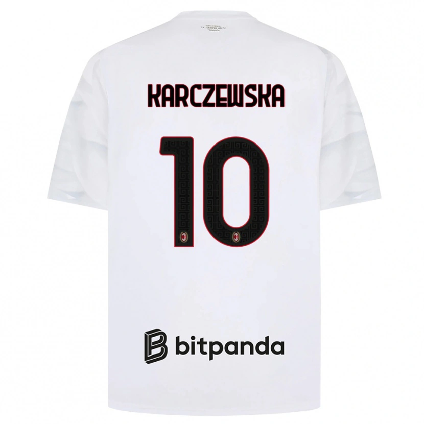 Danxen Uomo Maglia Nikola Karczewska #10 Bianco Rosso Nero Kit Gara Away 2026/27 Maglietta