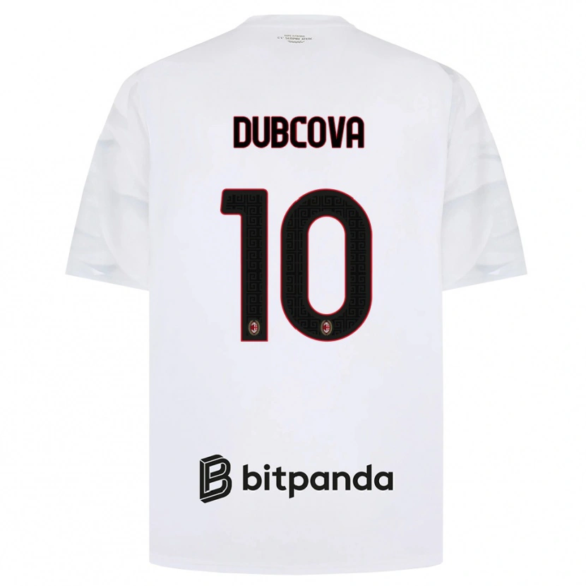 Danxen Uomo Maglia Kamila Dubcova #10 Bianco Rosso Nero Kit Gara Away 2026/27 Maglietta