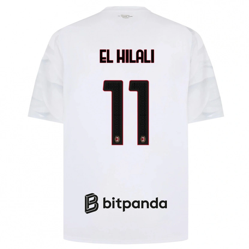 Danxen Uomo Maglia Youns El Hilali #11 Bianco Rosso Nero Kit Gara Away 2026/27 Maglietta