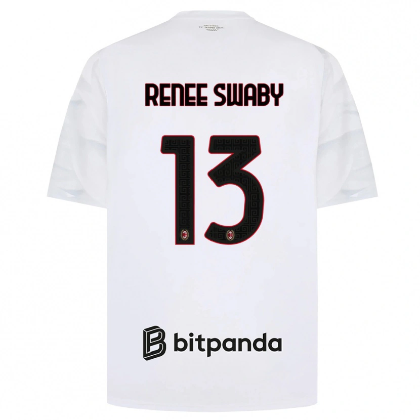 Danxen Uomo Maglia Allyson Renee Swaby #13 Bianco Rosso Nero Kit Gara Away 2026/27 Maglietta