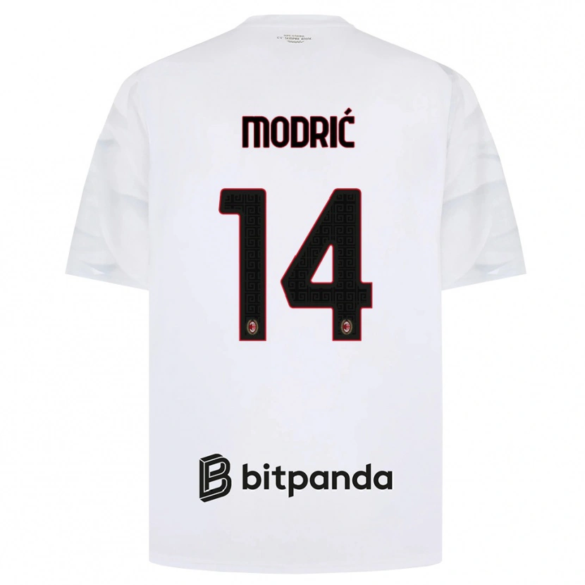 Danxen Uomo Maglia Luka Modrić #14 Bianco Rosso Nero Kit Gara Away 2026/27 Maglietta