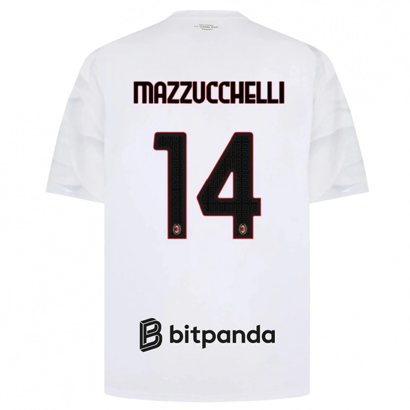 Danxen Uomo Maglia Paolo Mazzucchelli #14 Bianco Rosso Nero Kit Gara Away 2026/27 Maglietta