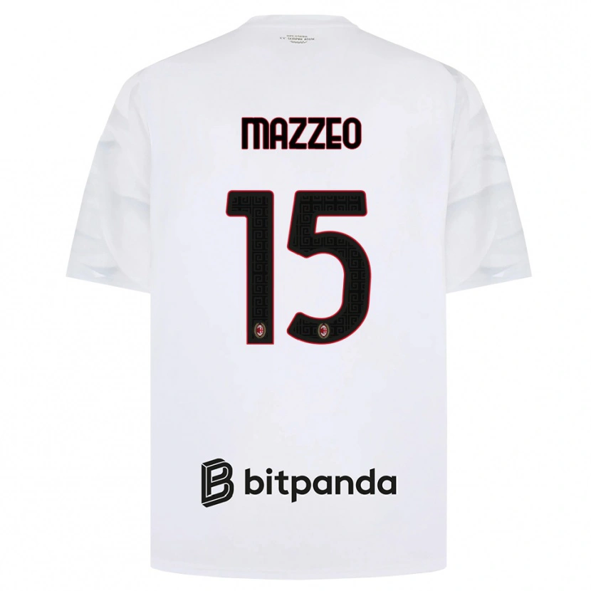 Danxen Uomo Maglia Kevin Mazzeo #15 Bianco Rosso Nero Kit Gara Away 2026/27 Maglietta